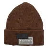 Mm6 Maison Margiela Ribbed Knit Turn-up Brim Hat In Brown
