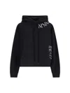 Mm6 Maison Margiela Raw Edges Hoodie With Drawstring Hood In Black