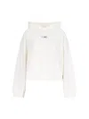 Mm6 Maison Margiela Logo Unbrushed Cotton Sweatshirt Hoodie In White