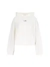 Mm6 Maison Margiela Logo Unbrushed Cotton Sweatshirt Hoodie In White