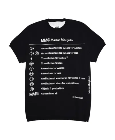 Mm6 Maison Margiela Logo-intarsia Knitted Dress In Black