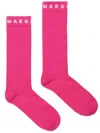 Mm6 Maison Margiela Logo-intarsia Ribbed Socks In 粉色