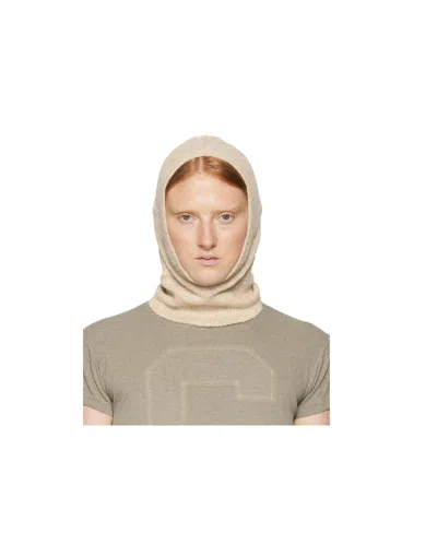 Mm6 Maison Margiela Logo Knitted Hat In Nude