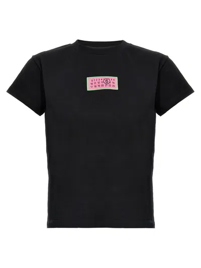 Mm6 Maison Margiela Black Logo Patch T-shirt