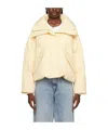 Mm6 Maison Margiela Beige Oversize Down Jacket In Nude