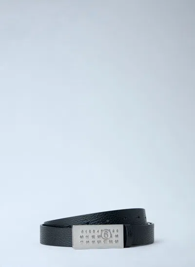 Mm6 Maison Margiela Logo Motif Belt In Black