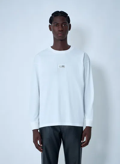 Mm6 Maison Margiela Logo Motif T-shirt In White