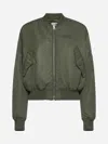 Mm6 Maison Margiela Stitch-logo Bomber Jacket In Green