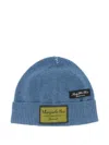 Mm6 Maison Margiela Logo-patch Beanie In Blue