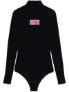 Mm6 Maison Margiela Mm6 By Maison Margiela High Turtleneck Collar Bodysuit In Schwarz