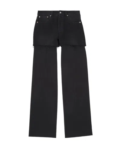 Mm6 Maison Margiela Logo-patch Boyfriend Jeans In Black