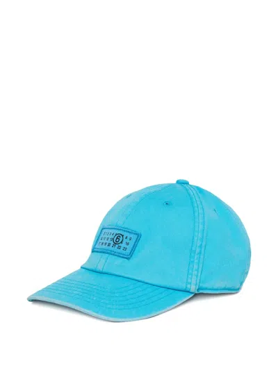 Mm6 Maison Margiela Kids' Logo Patch Cap In Blue