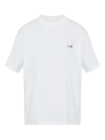 Mm6 Maison Margiela Logo-patch Cotton T-shirt In White