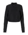 Mm6 Maison Margiela Logo-patch Cropped Jacket In Black
