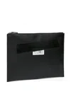 Mm6 Maison Margiela Logo-patch Cutch Bag In Black