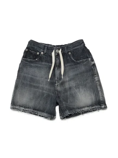 MM6 MAISON MARGIELA LOGO-PATCH DRAWSTRING DENIM SHORTS