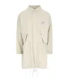 Mm6 Maison Margiela Logo Patch Drawstring Waist Coat In White