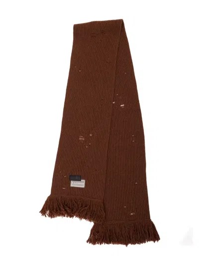 Mm6 Maison Margiela Logo-patch Knitted Scarf