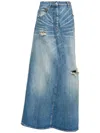 Mm6 Maison Margiela Logo-patch Midi Skirt In Blue