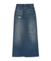 Mm6 Maison Margiela Twist Denim Maxi Skirt In Blue