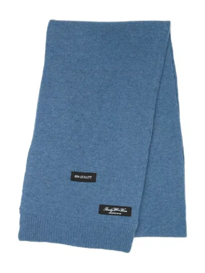 Mm6 Maison Margiela Logo-patch Scarf In Blue