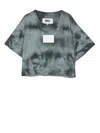 Mm6 Maison Margiela Logo-patch Short-sleeve T-shirt In Grey