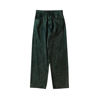 Pre-owned Mm6 Maison Margiela Logo Patch Straight Leg Jeans 'green' | Men's Size 30