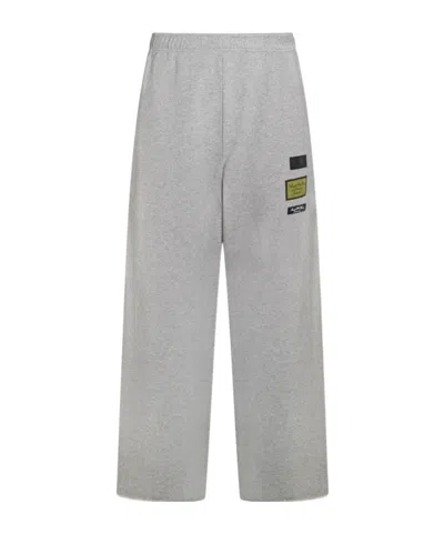 Mm6 Maison Margiela Logo Patch Straight-leg Trousers In Gray