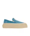 Mm6 Maison Margiela Logo-patch Suede Flatform Sneakers In Nude