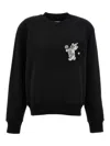 Mm6 Maison Margiela Crew Neck Sweatshirt With Bear And Number Patches In Black