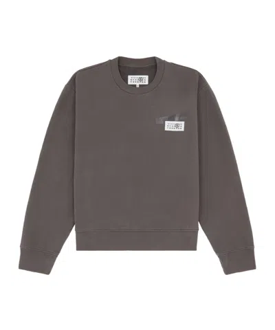 Mm6 Maison Margiela Logo-patch Sweatshirt In Gray