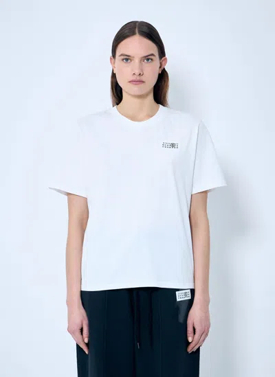Mm6 Maison Margiela Logo Patch T-shirt In White