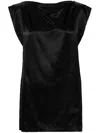 Mm6 Maison Margiela Black Cowl Neck Minidress In Black