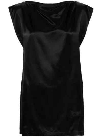 Mm6 Maison Margiela Black Cowl Neck Minidress In 900 Black