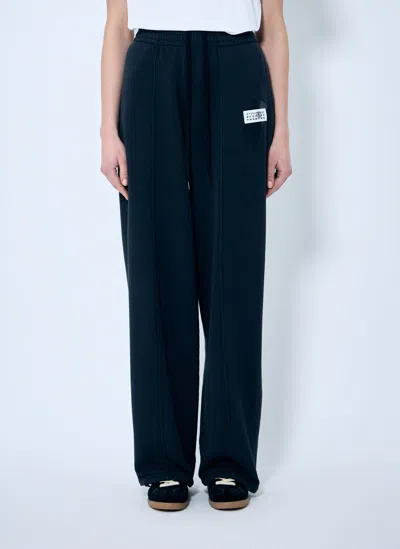 Mm6 Maison Margiela Logo Patch Track Pants In Black