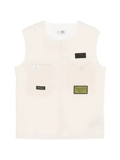 Mm6 Maison Margiela Logo-patch Vest In Neutral