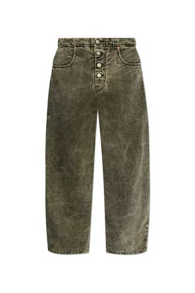 MM6 MAISON MARGIELA LOGO PATCH WIDE-LEG JEANS