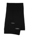 Mm6 Maison Margiela Logo-patch Wool Scarf In Black