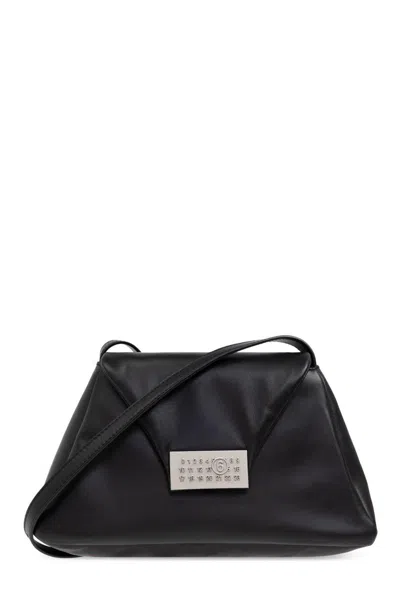 Mm6 Maison Margiela Logo Plaque Crossbody Bag In Black