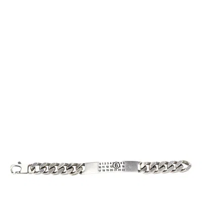 Mm6 Maison Margiela Logo Plate Bracelet In Metallic
