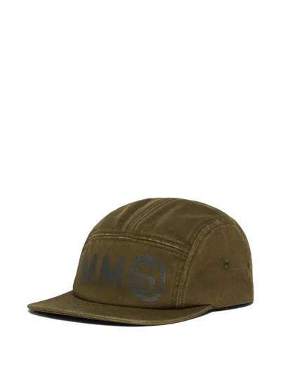 Mm6 Maison Margiela Kids' Logo-print Baseball Cap In Brown
