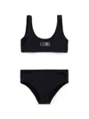 Mm6 Maison Margiela Logo-print Round-neck Bikini Set In Black