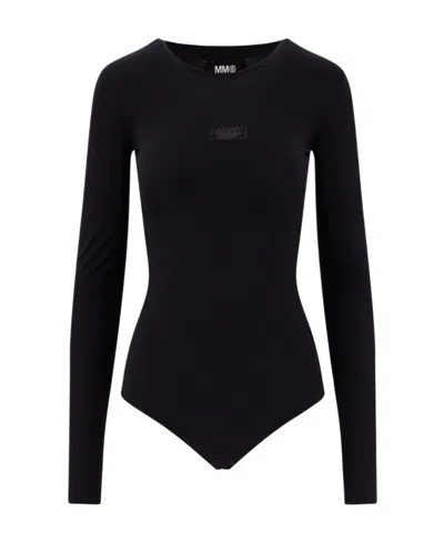 MM6 MAISON MARGIELA MM6 MAISON MARGIELA LOGO PRINTED CREWNECK BODYSUIT