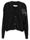 Mm6 Maison Margiela Black Cut Outs Cardigan