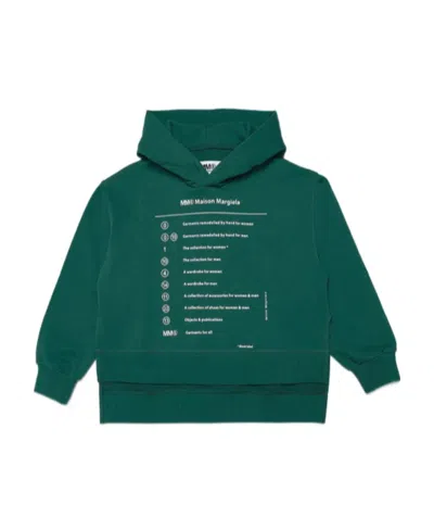 Mm6 Maison Margiela Logo-print Cotton Hoodie In Green