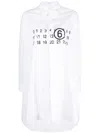 Mm6 Maison Margiela Logo Cotton Poplin Mini Dress In Weiss