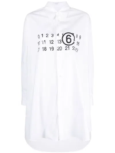 MM6 MAISON MARGIELA LOGO-PRINT COTTON SHIRTDRESS