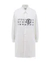 Mm6 Maison Margiela Logo Cotton Poplin Mini Dress In White