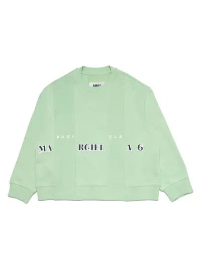 Mm6 Maison Margiela Kids' Logo-print Cotton Sweatshirt In Green