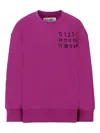 Mm6 Maison Margiela Logo-print Cotton Sweatshirt In Purple